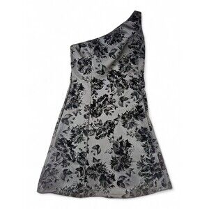 Prosecco One-Shoulder Floral‎ Velvet Cocktail Dress Size 8